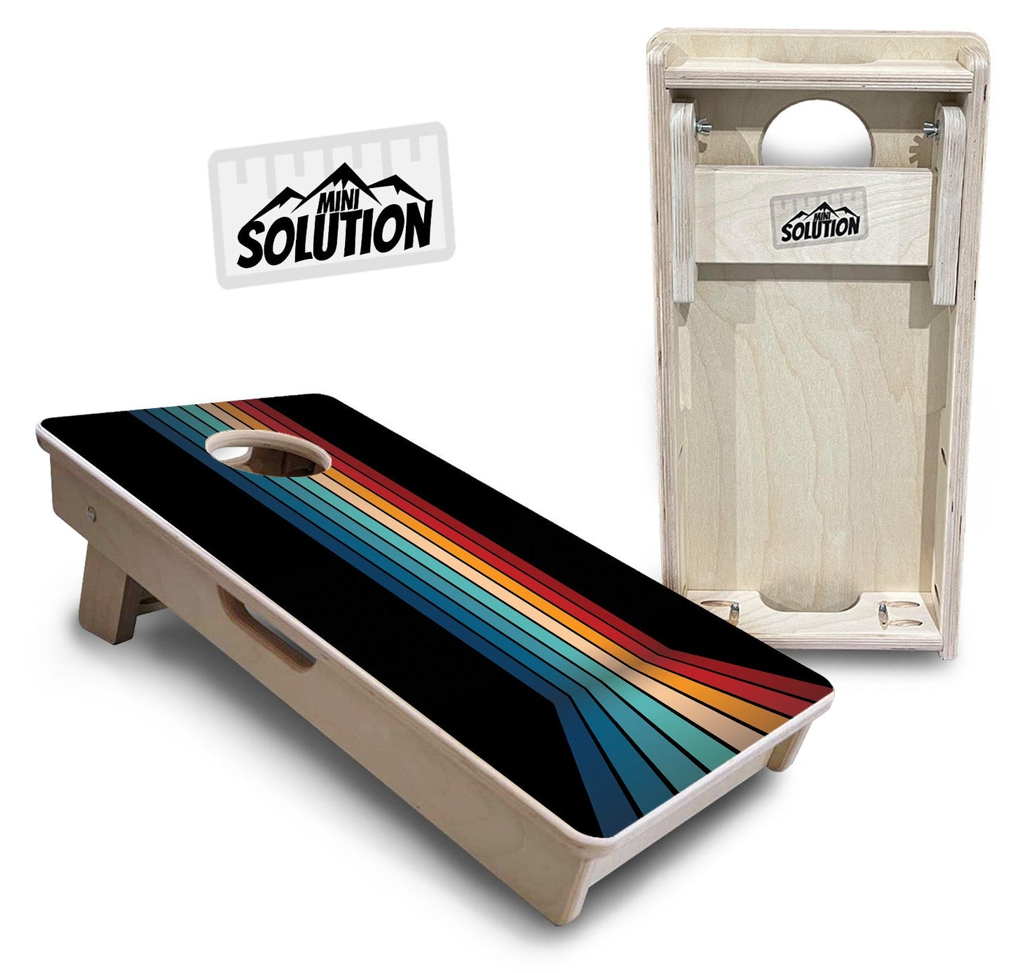 Mini Cornhole Boards - Retro Color Stripes