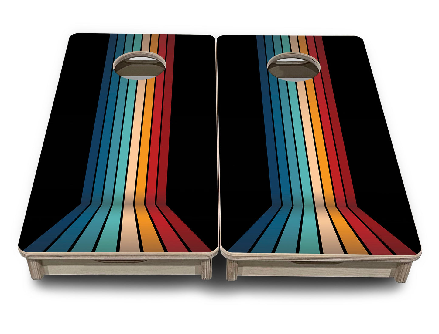 Mini Cornhole Boards - Retro Color Stripes