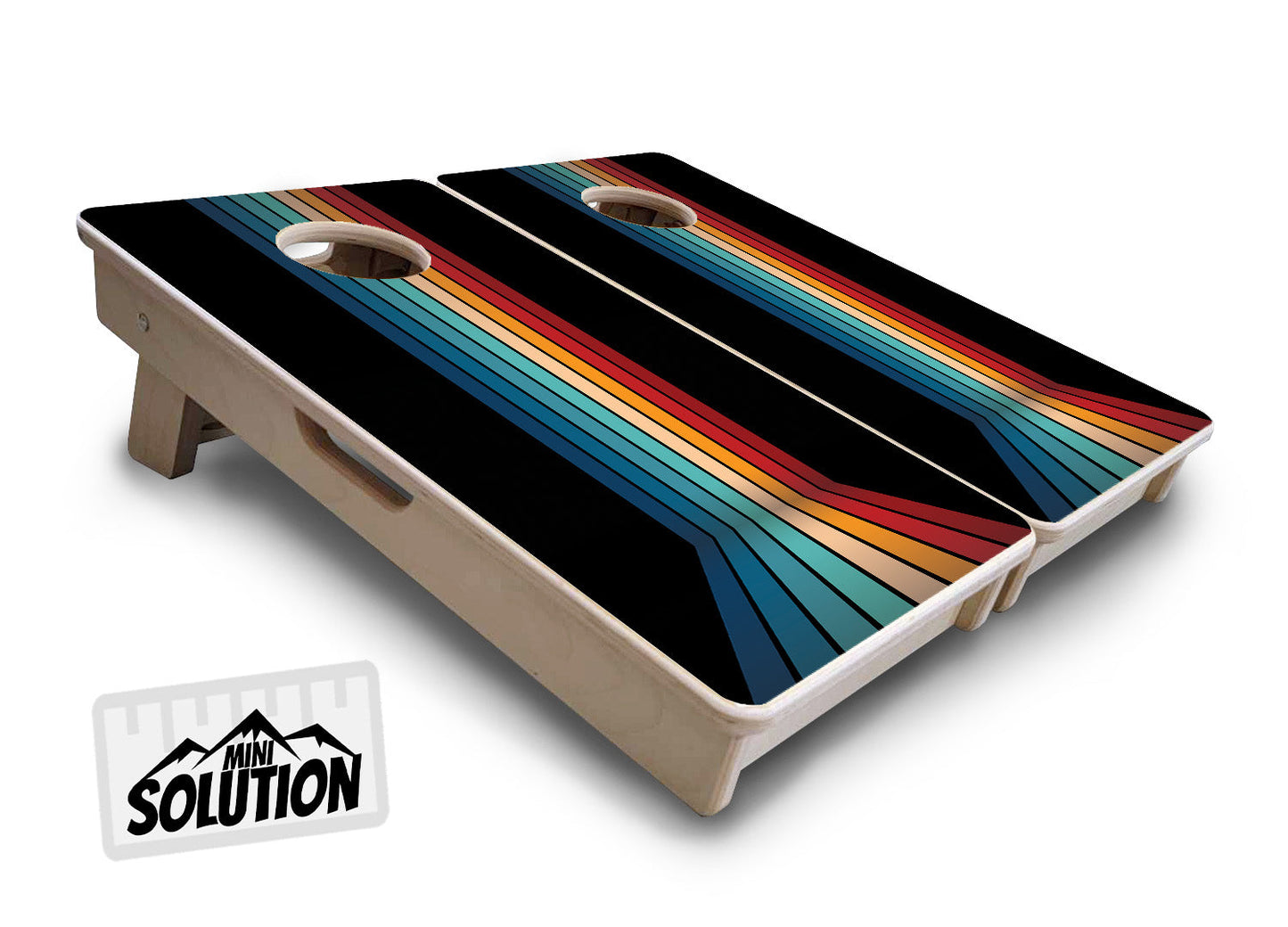 Mini Cornhole Boards - Retro Color Stripes