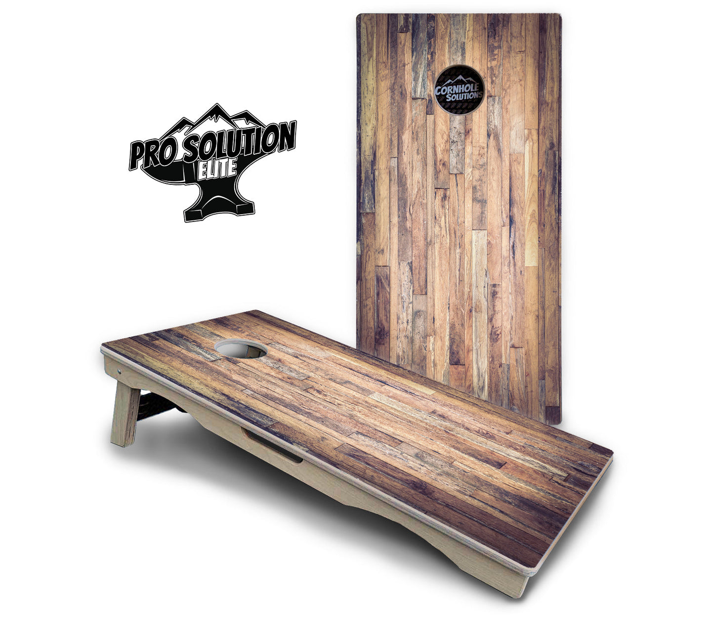 Barnwood Planks Cornhole Boards - Pro Solution Elite Series