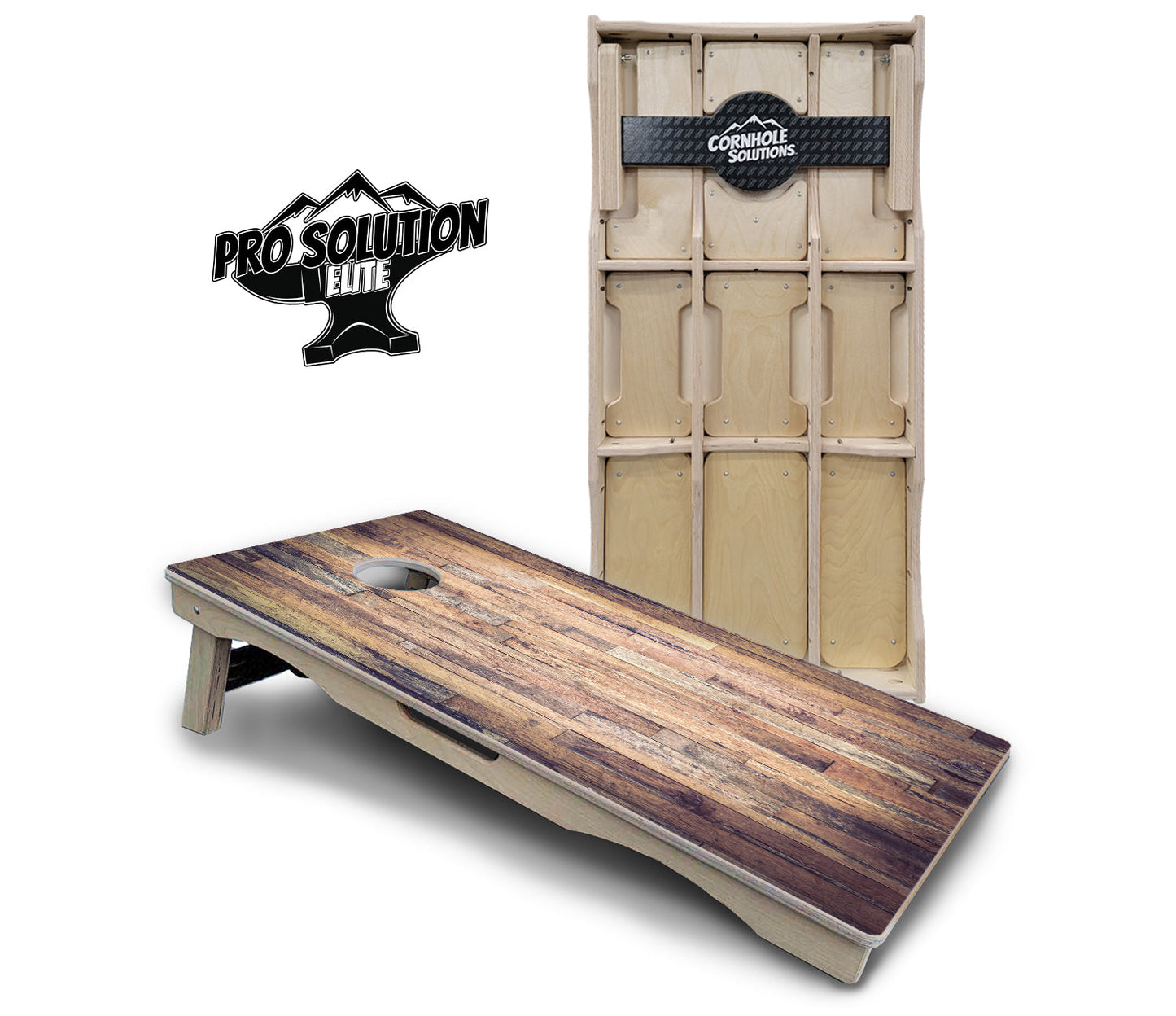Barnwood Planks Cornhole Boards - Pro Solution Elite Series