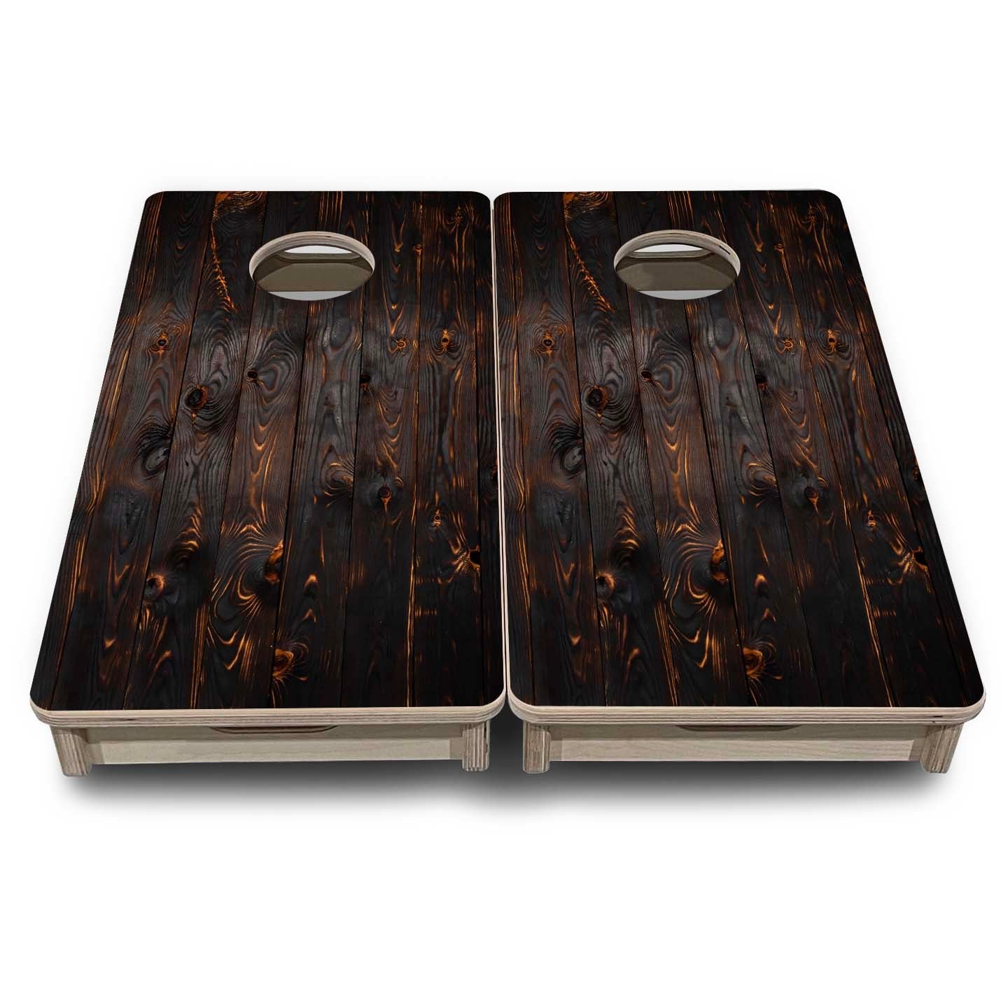 Mini Cornhole Boards - Dark Burnt Wood