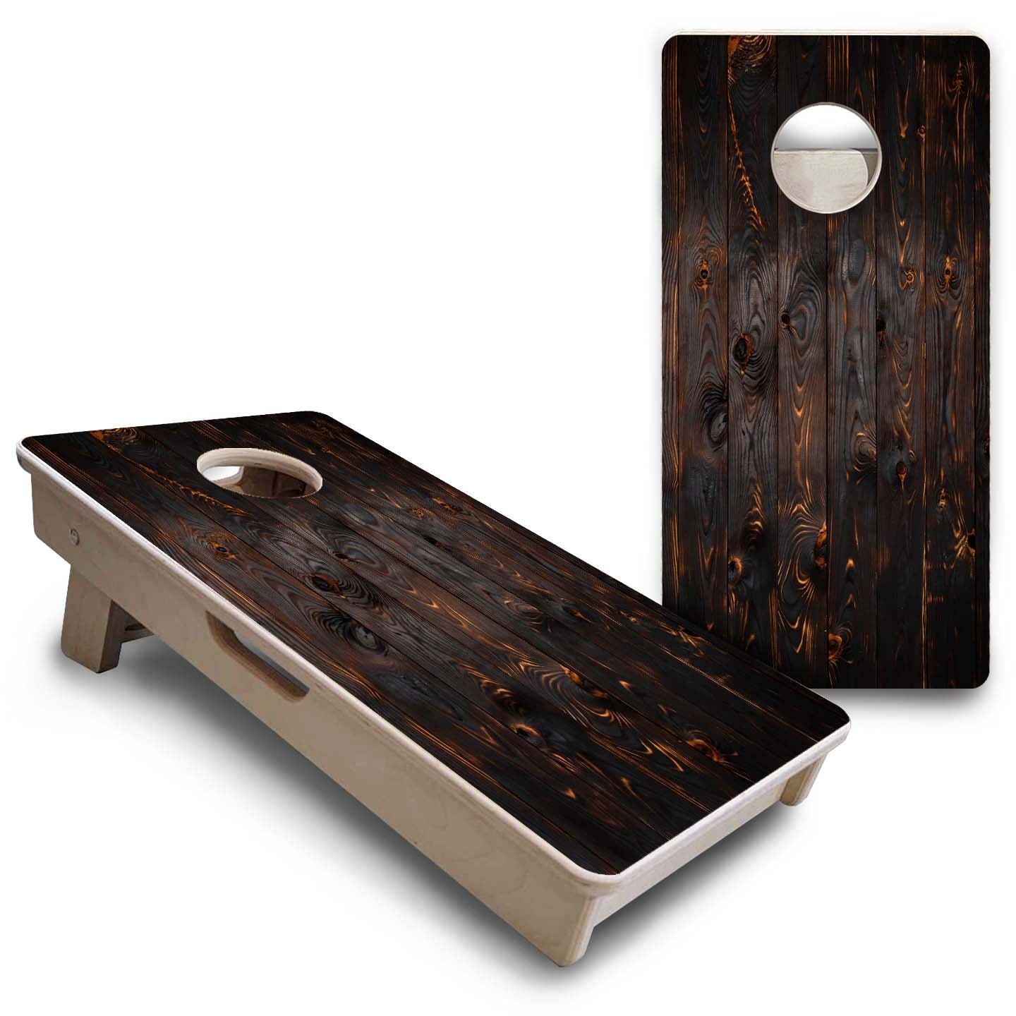 Mini Cornhole Boards - Dark Burnt Wood