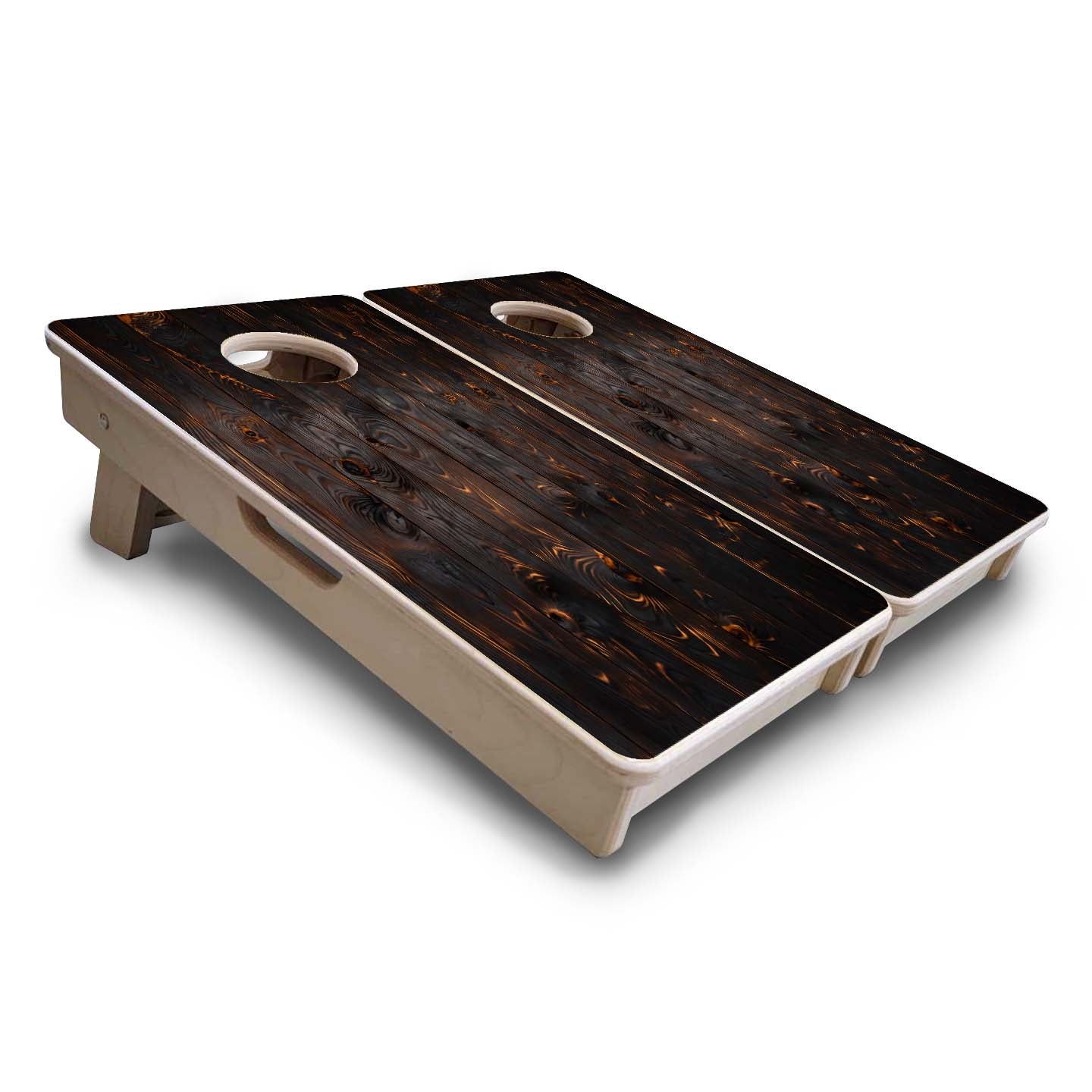 Mini Cornhole Boards - Dark Burnt Wood