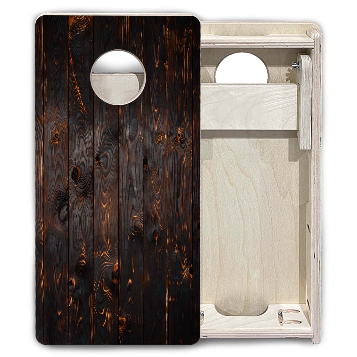Mini Cornhole Boards - Dark Burnt Wood