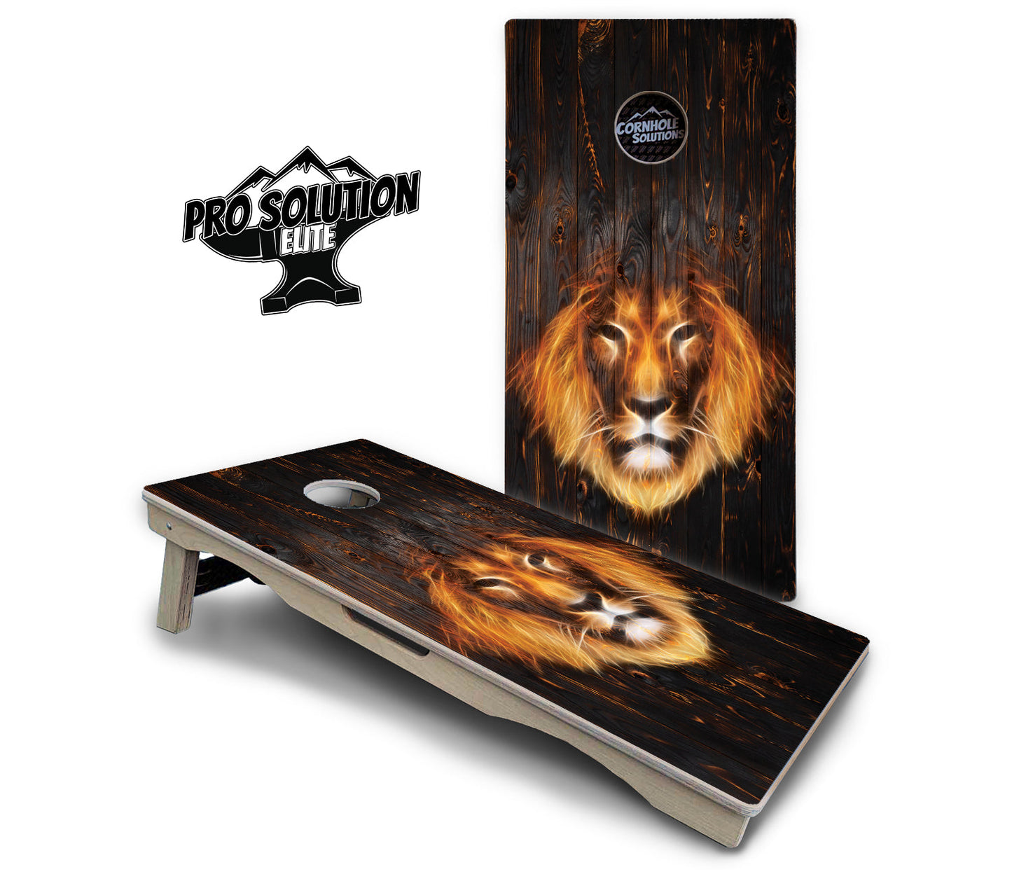 Dark Burnt Wood Cornhole Boards - Pro Solution Elite Series