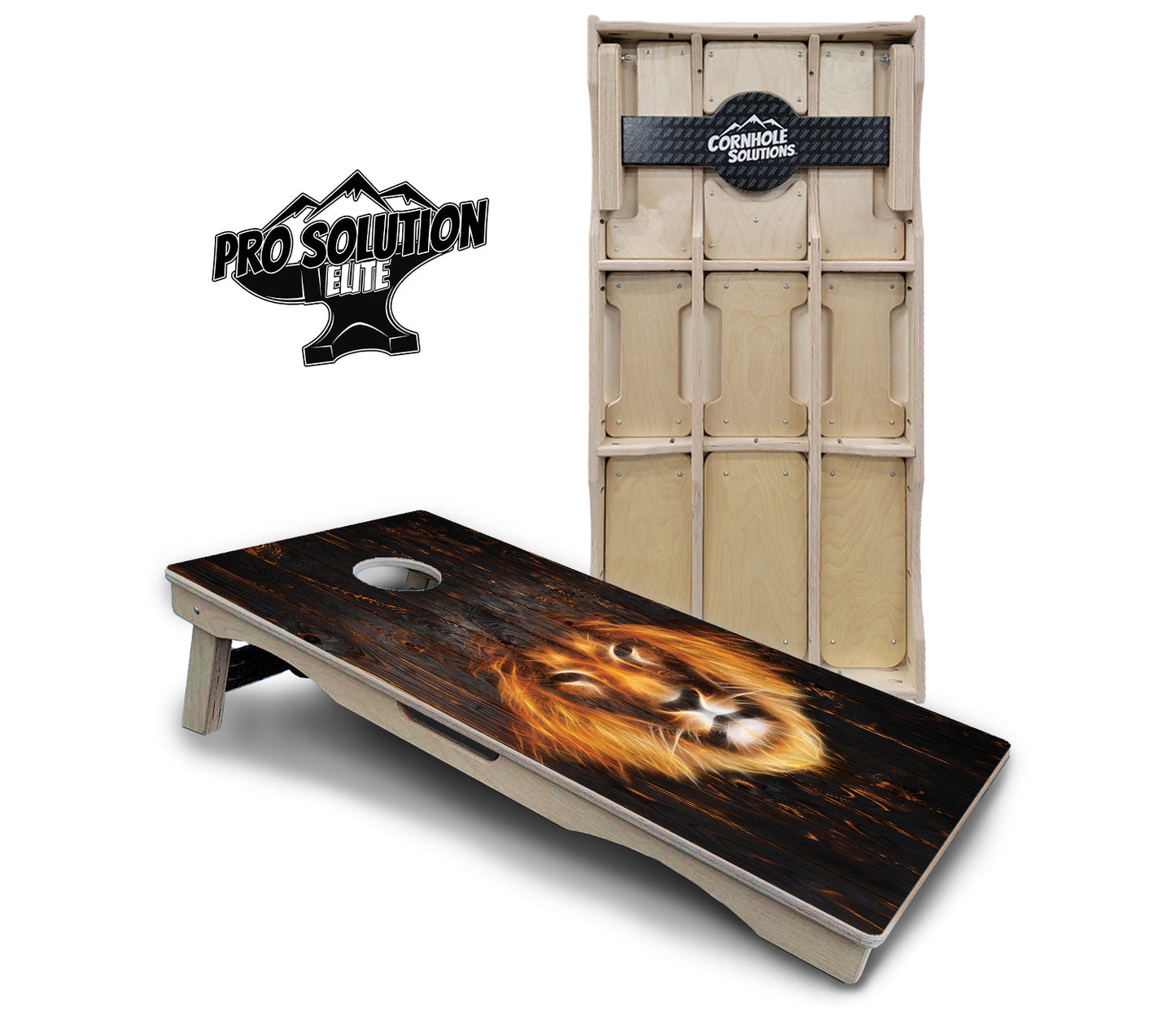 Dark Burnt Wood Cornhole Boards - Pro Solution Elite Series