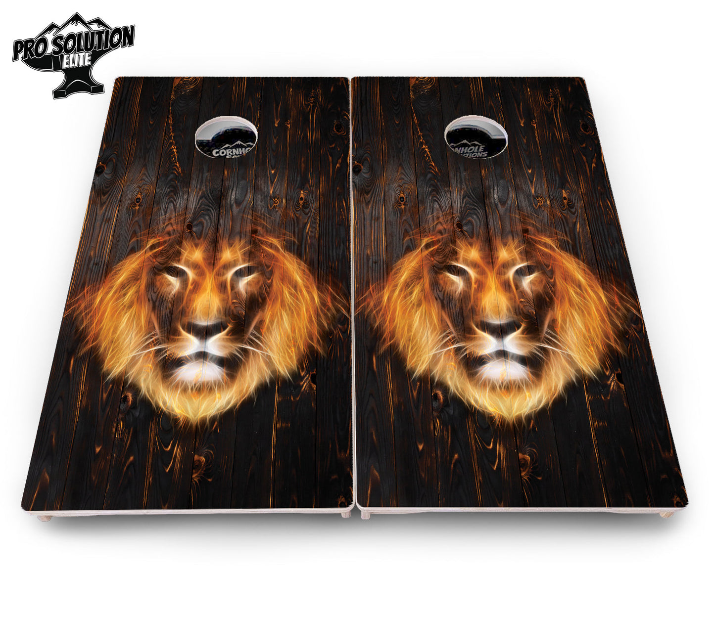 Dark Burnt Wood Cornhole Boards - Pro Solution Elite Series