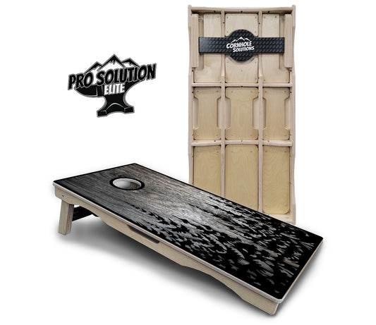 Greyscale Pine Trees Cornhole Boards - Pro Solution Elite Series
