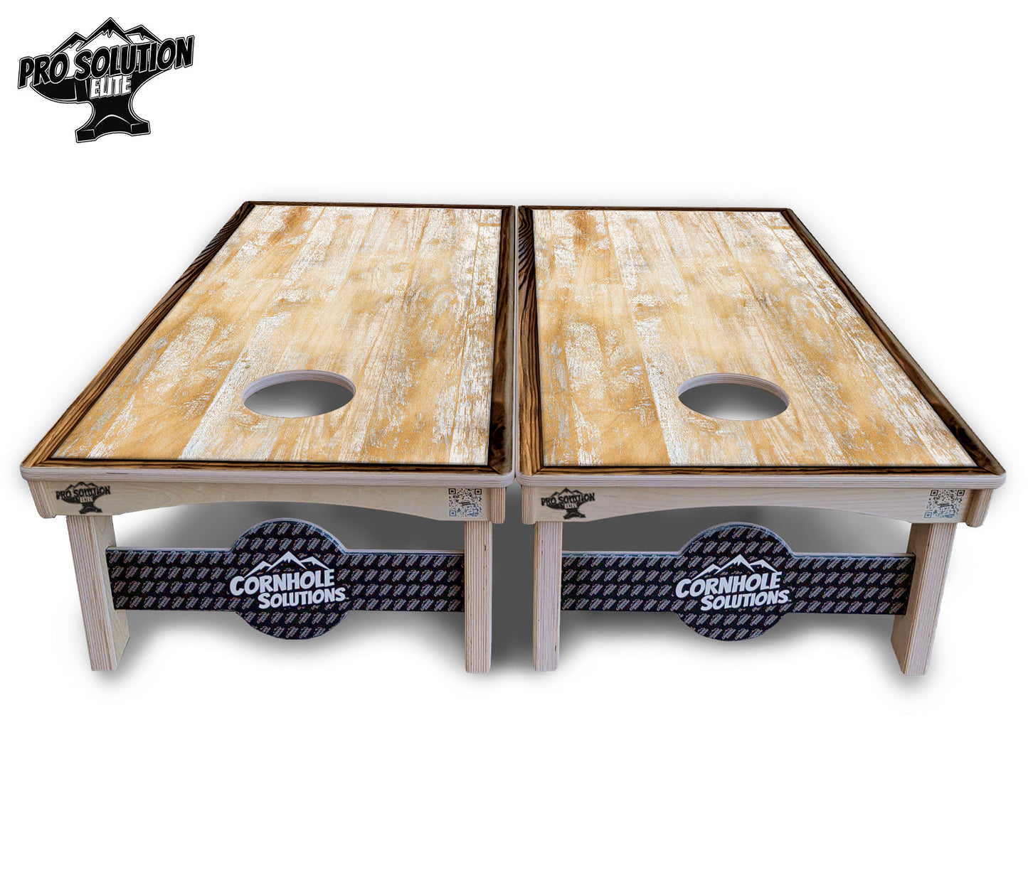 Rustic Frame Wood Cornhole Boards - Pro Solution Elite Series