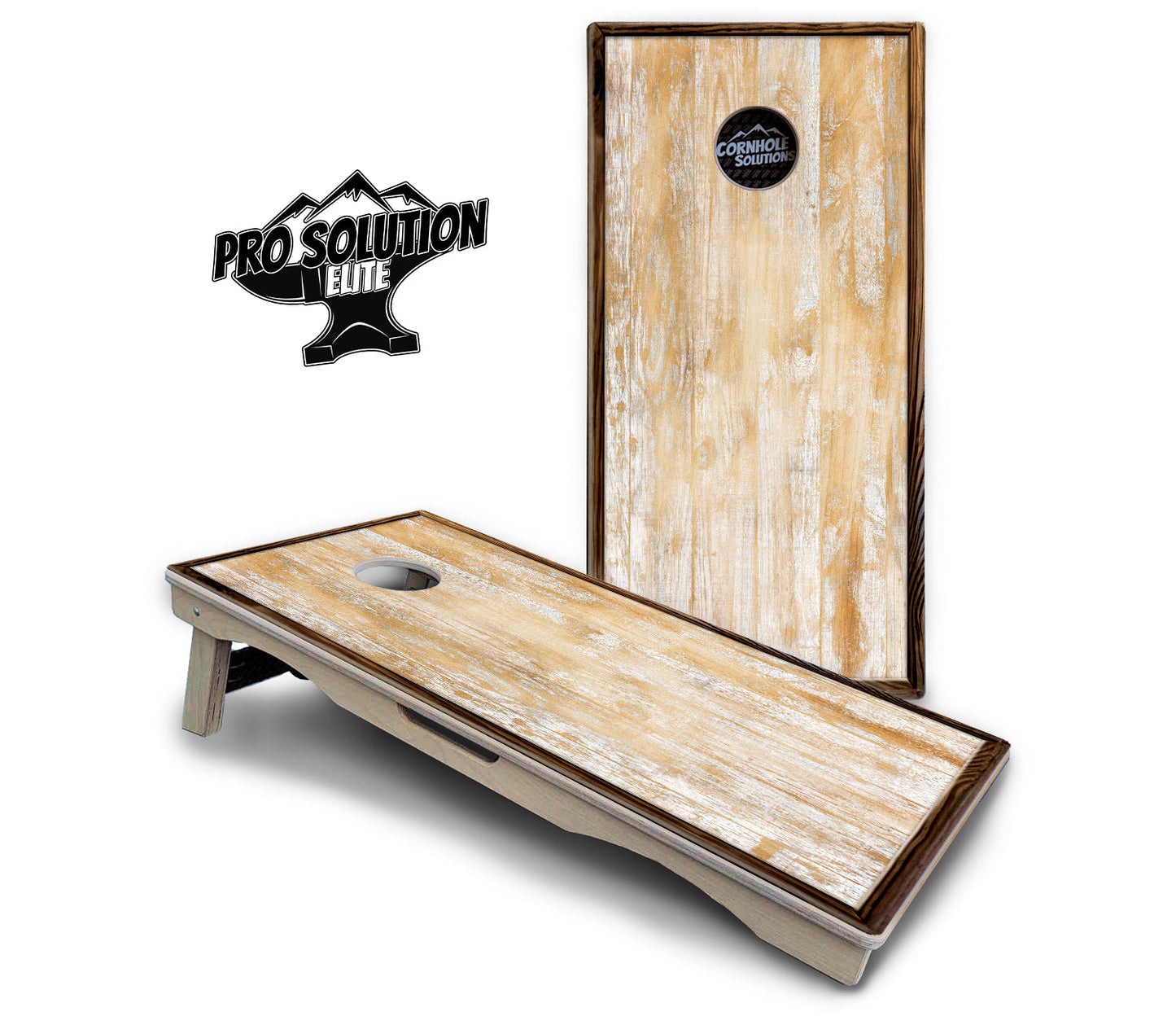 Rustic Frame Wood Cornhole Boards - Pro Solution Elite Series
