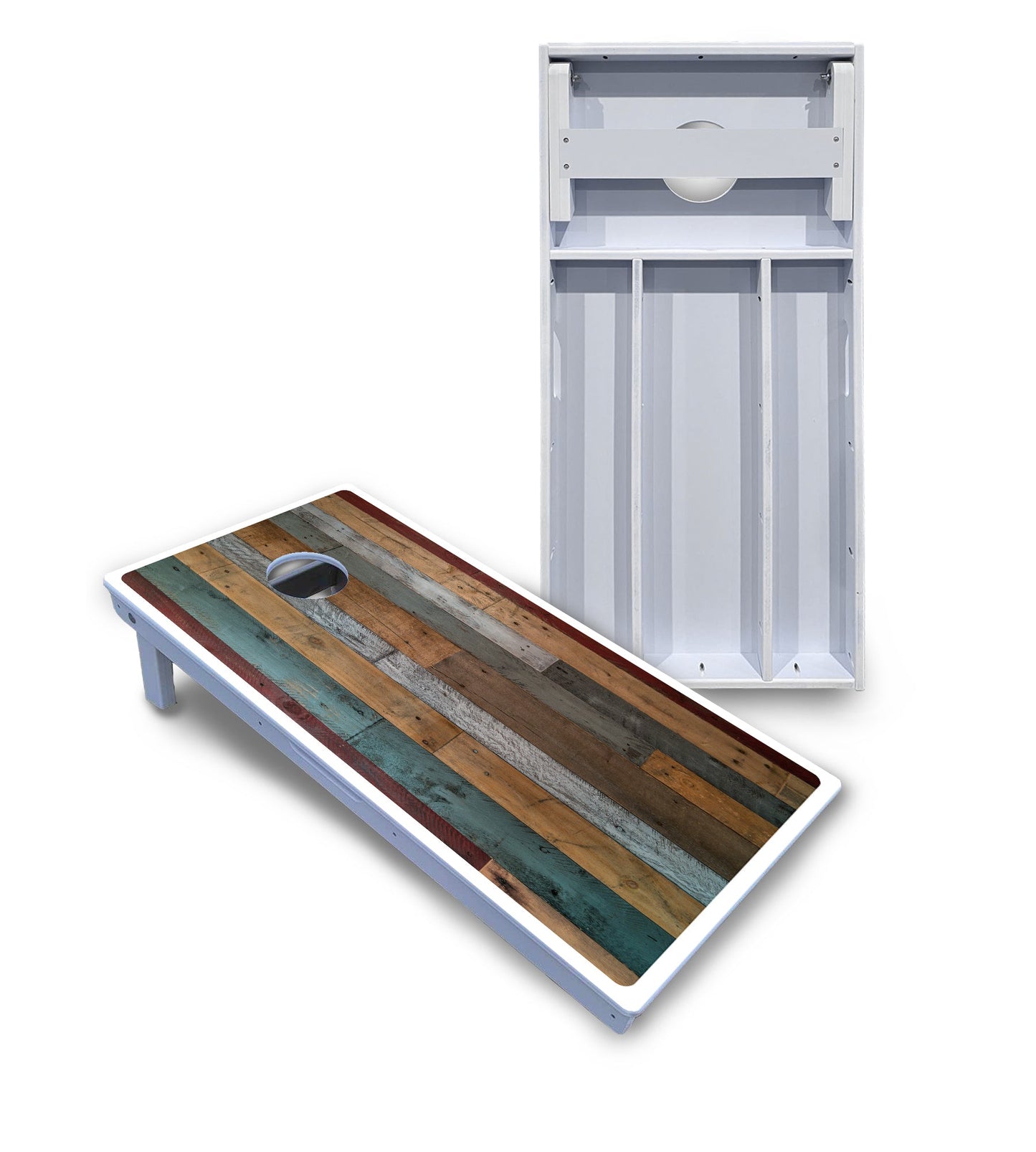 Metallic Wood Planks Cornhole Boards - All Weather Series