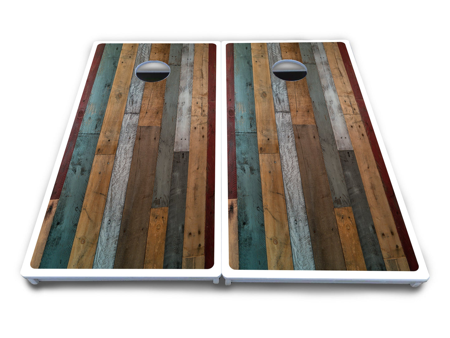 Metallic Wood Planks Cornhole Boards - All Weather Series