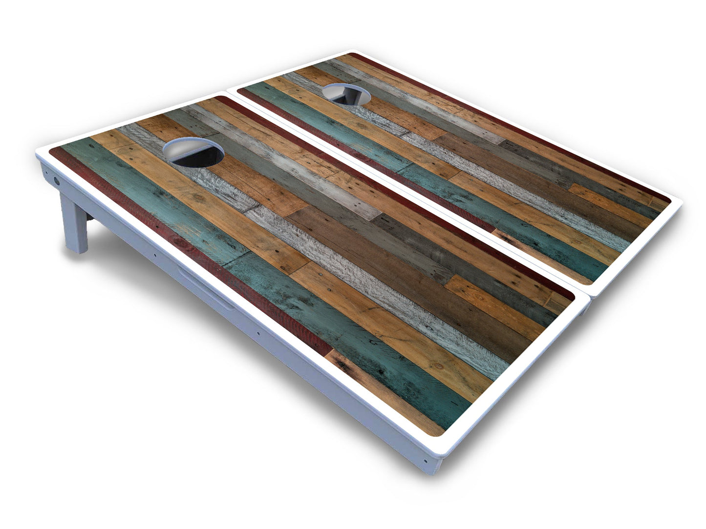 Metallic Wood Planks Cornhole Boards - All Weather Series
