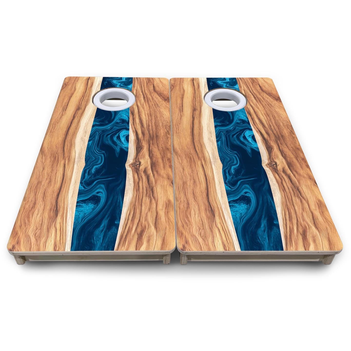 Live Edge River - Mini or Vacation Size Cornhole Boards