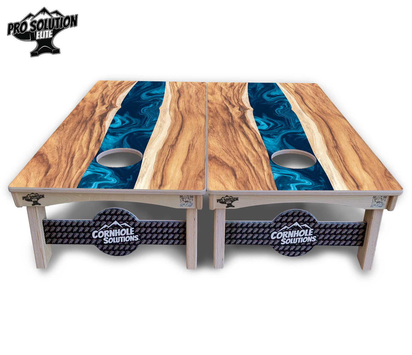 Live Edge River Cornhole Boards - Pro Solution Elite Series