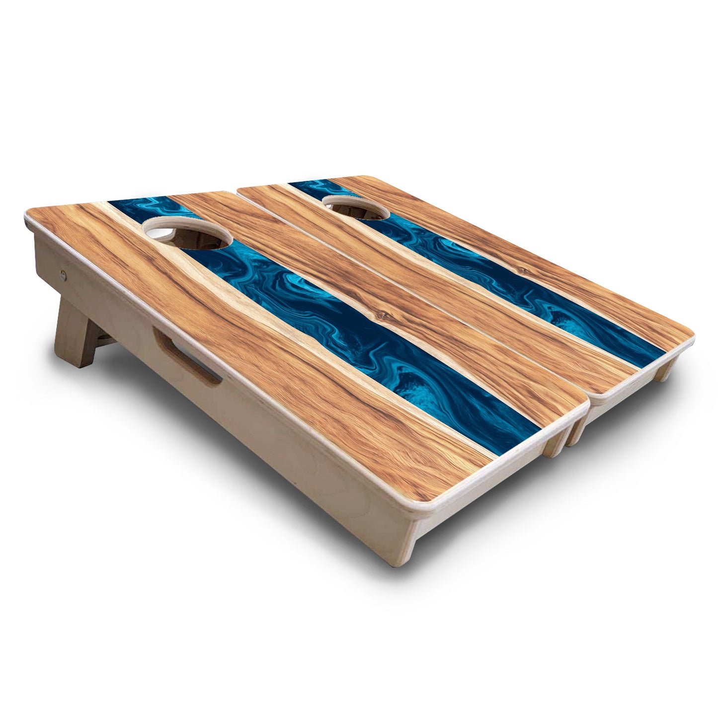 Live Edge River - Mini or Vacation Size Cornhole Boards