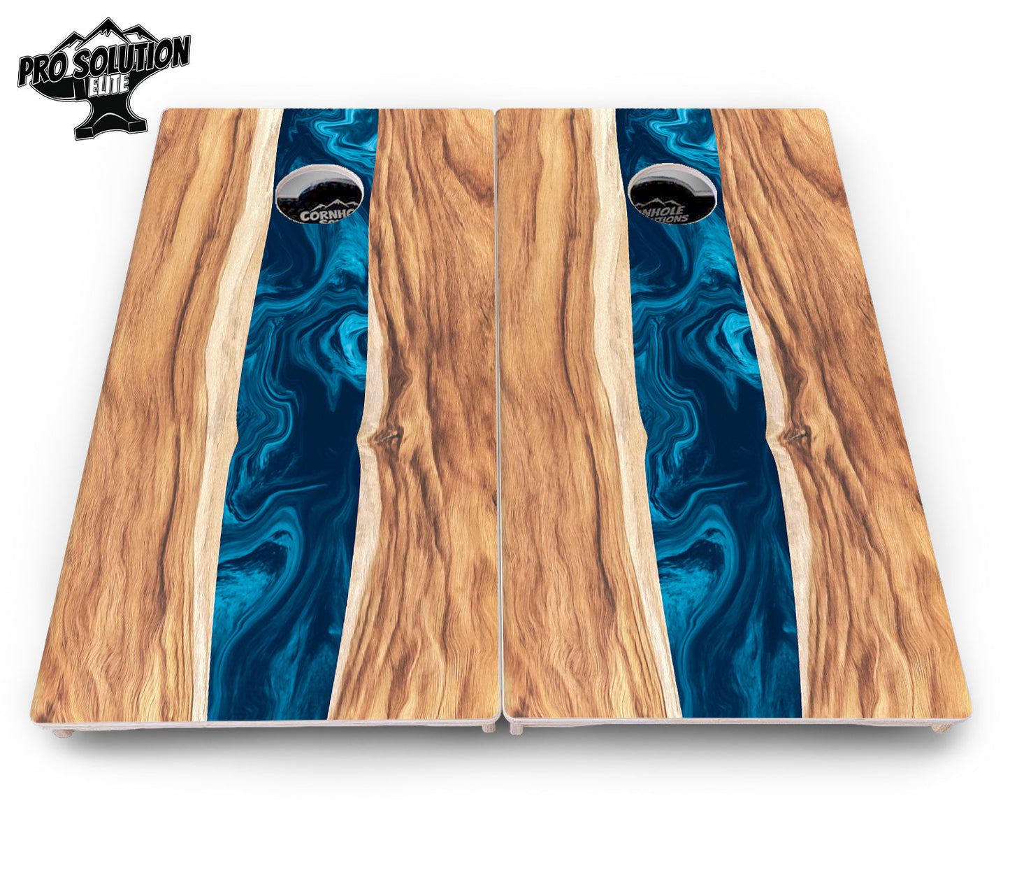 Live Edge River Cornhole Boards - Pro Solution Elite Series