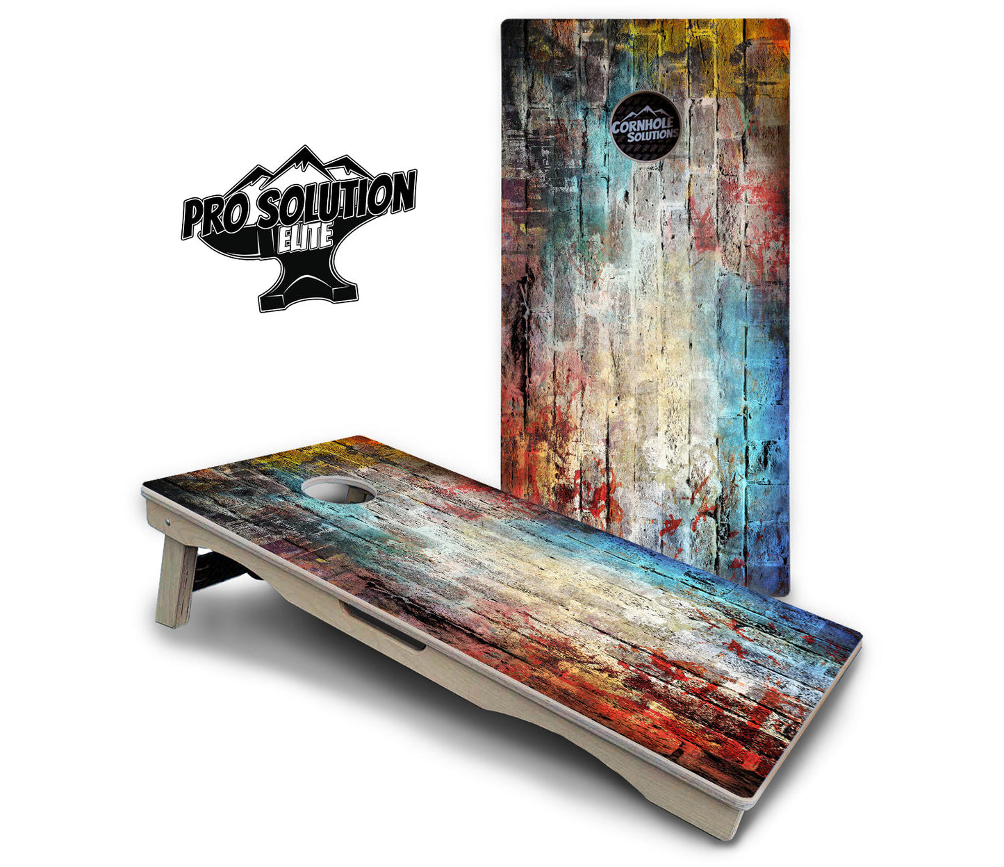 Colorful Brick Cornhole Boards - Pro Solution Elite Series
