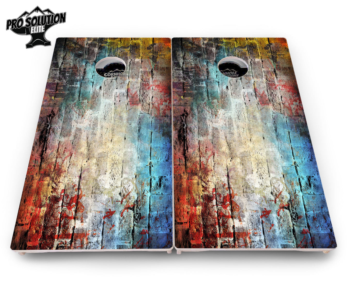 Colorful Brick Cornhole Boards - Pro Solution Elite Series