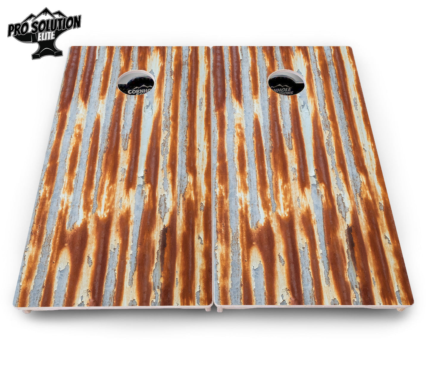 Rustic Tin Roof Cornhole Boards - Pro Solution Elite Series