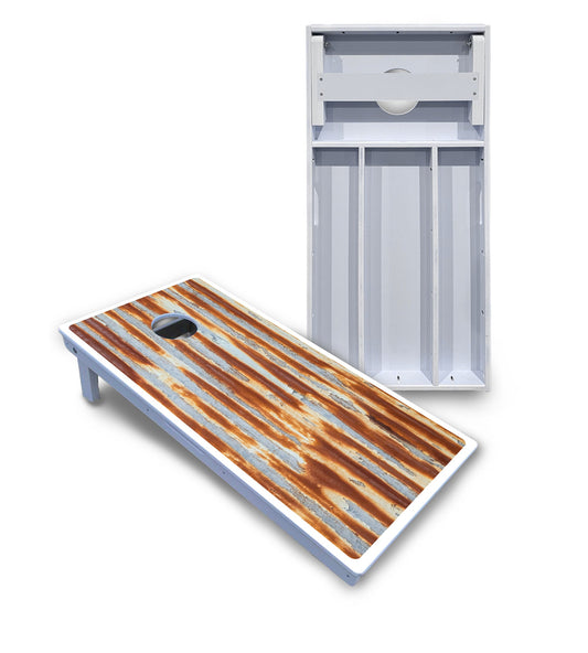 Rustic Tin Roof Cornhole Boards - All Weather Series