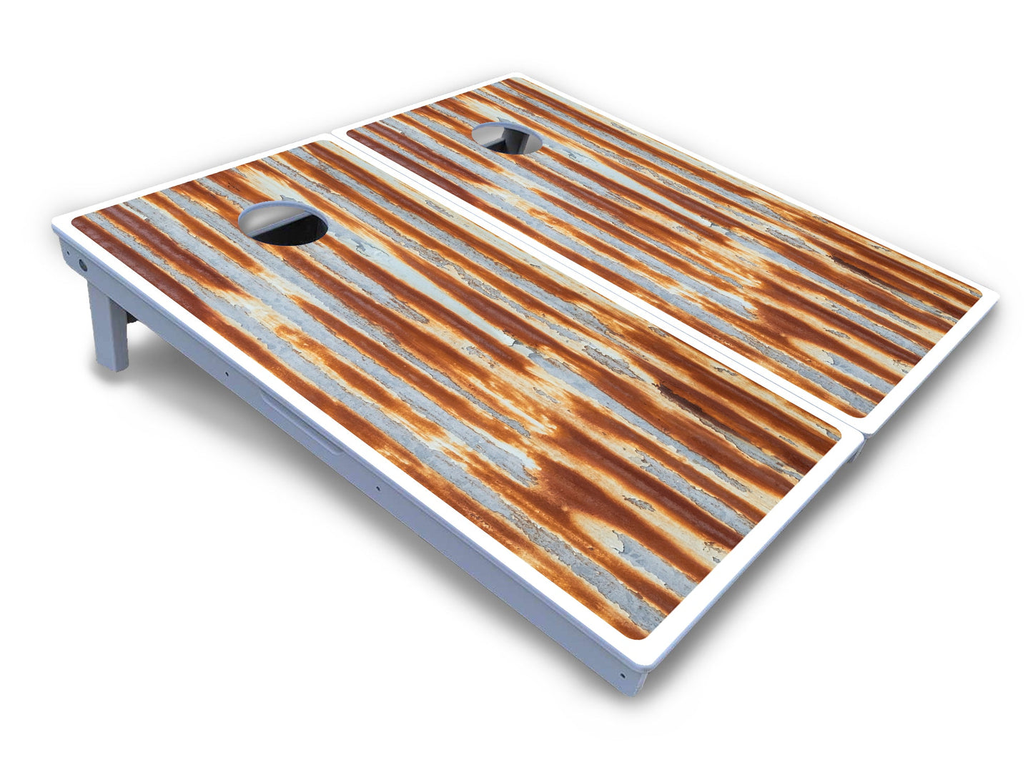 Rustic Tin Roof Cornhole Boards - All Weather Series