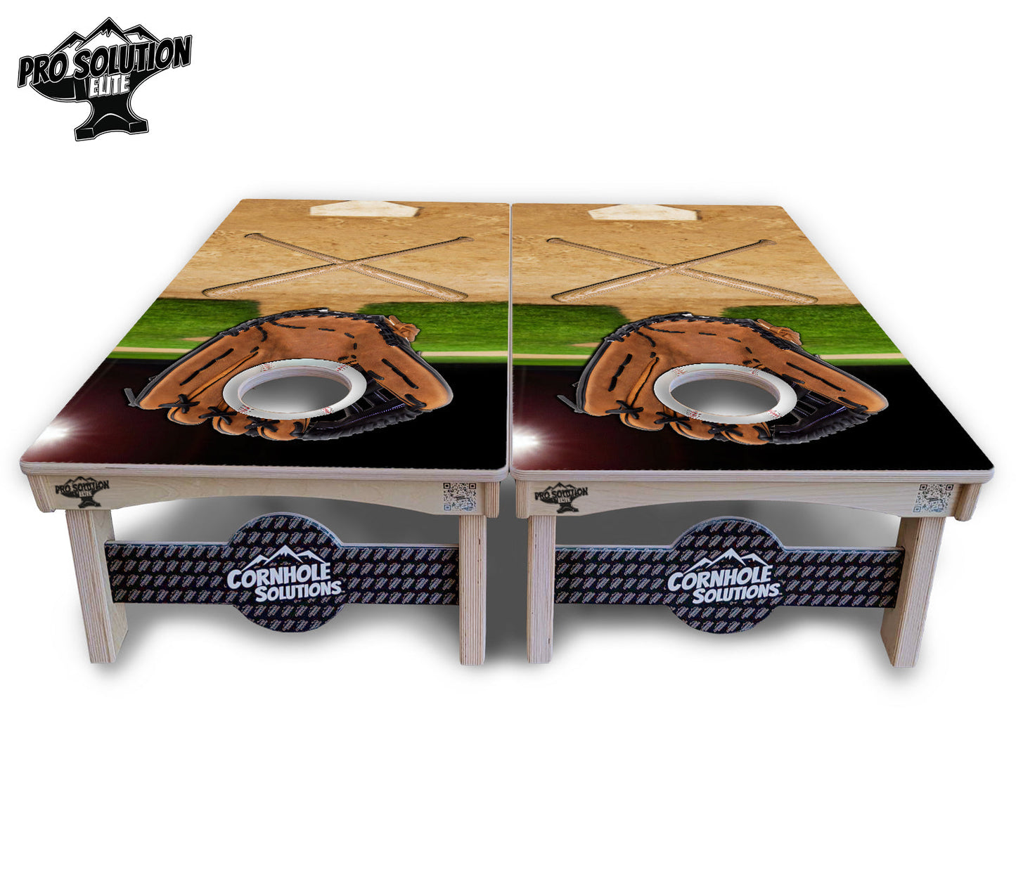 Baseball Theme Cornhole Boards - Pro Solution Elite Series