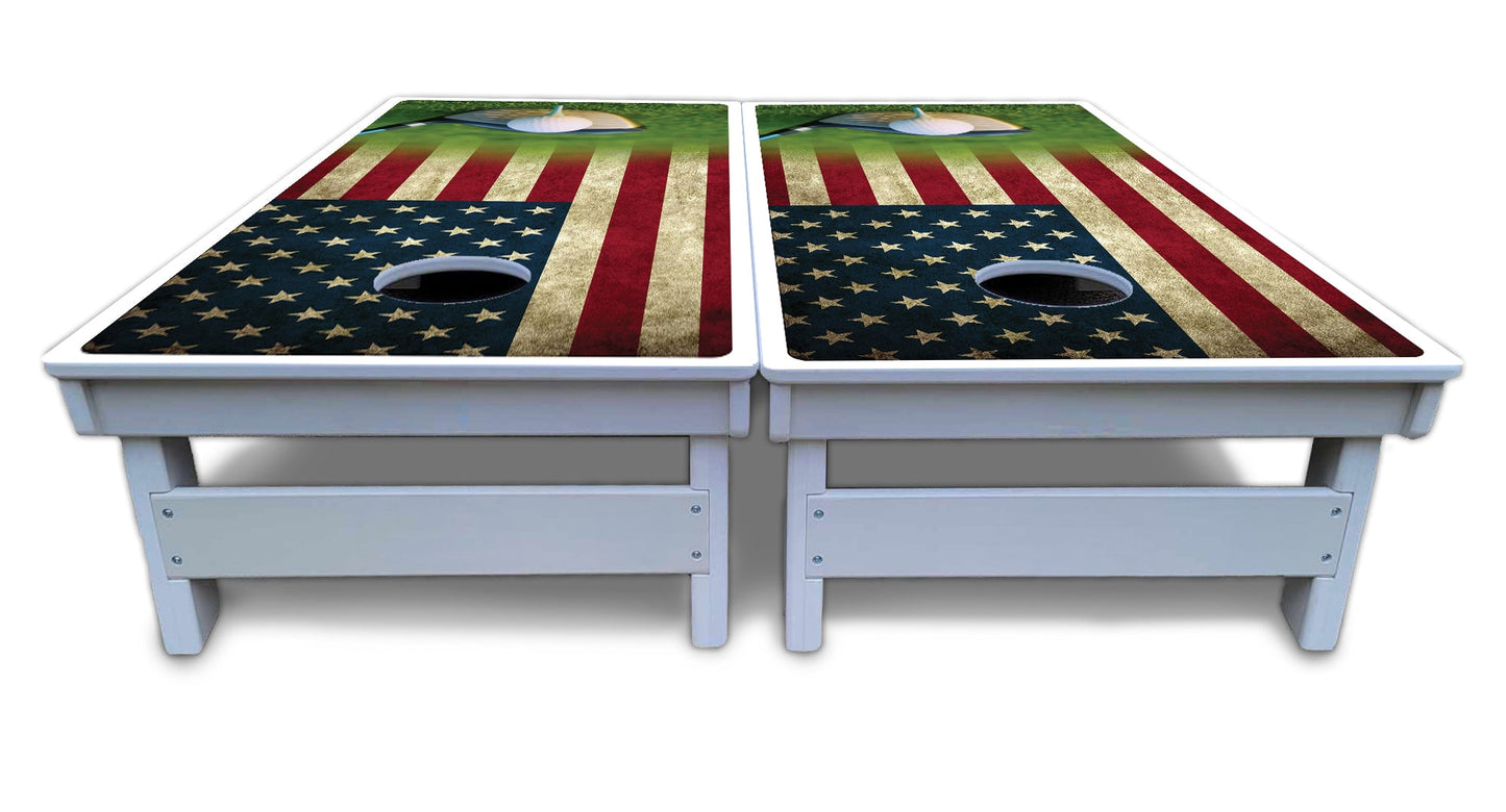 Golf Tee Flag Cornhole Boards - All Weather Series