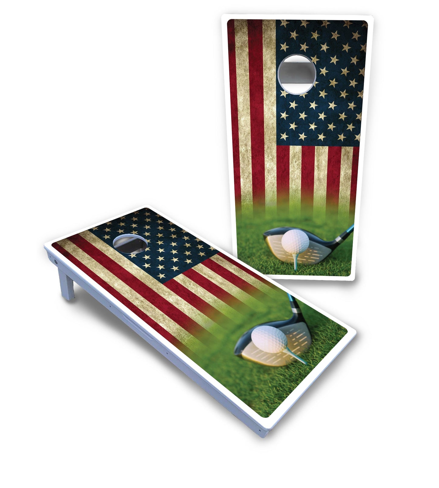 Golf Tee Flag Cornhole Boards - All Weather Series