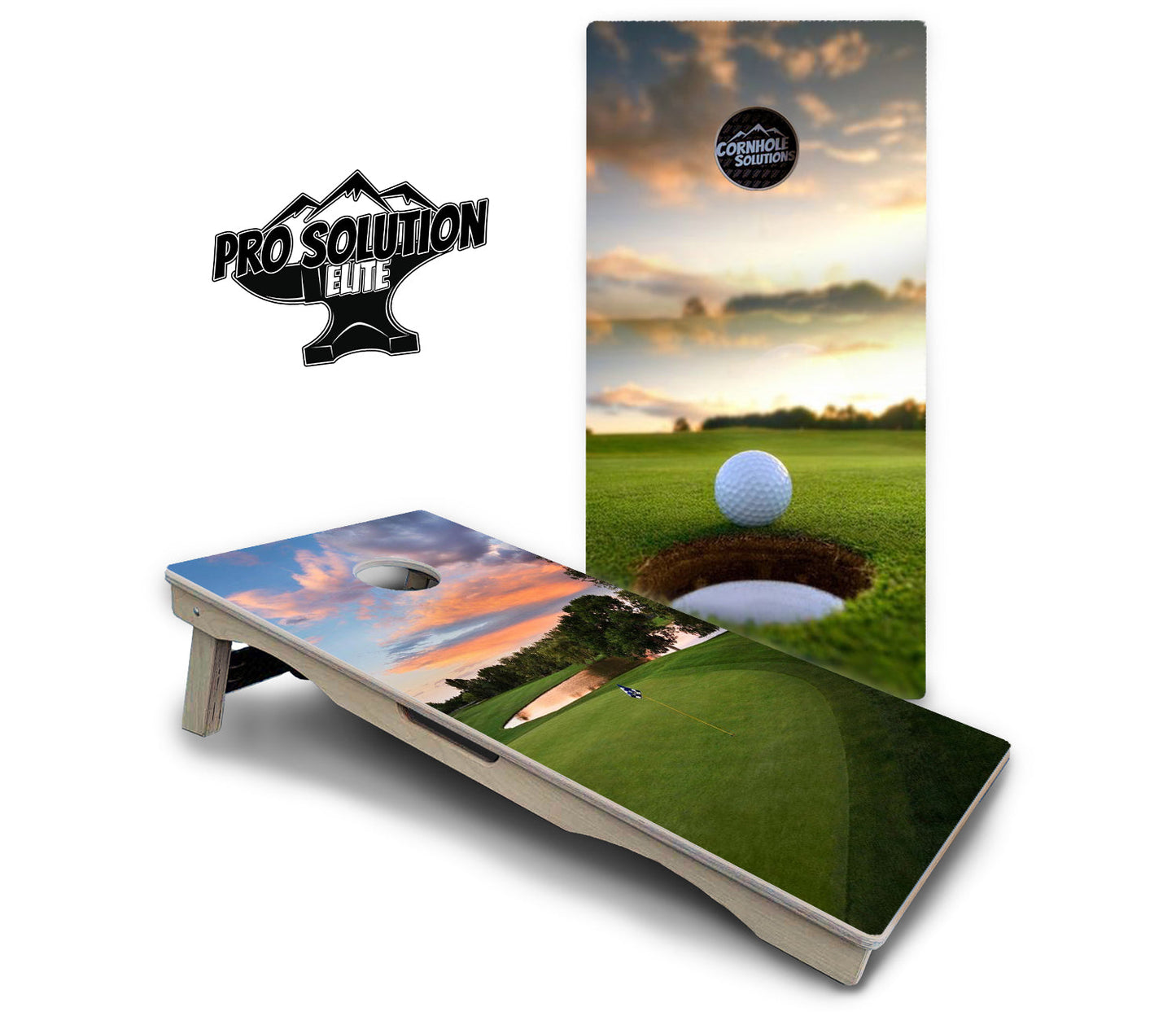 Golf Course Sunset Cornhole Boards - Pro Solution Elite Series