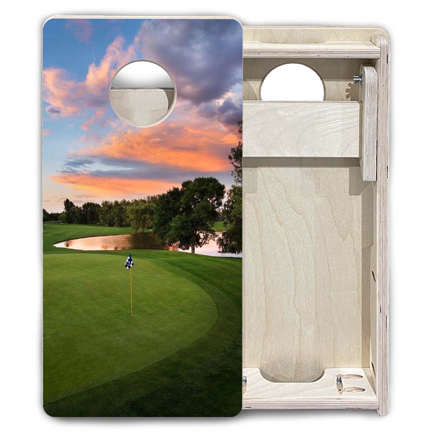 Golf Course Sunset - Mini or Vacation Size Cornhole Boards