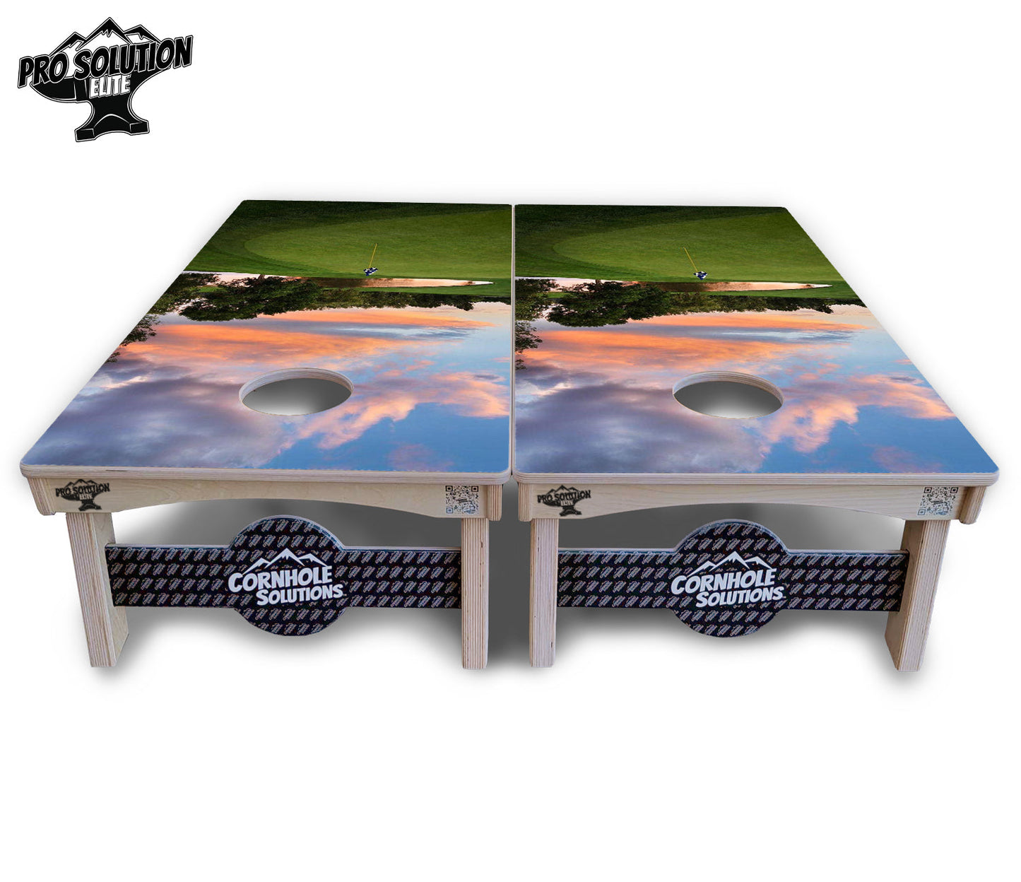 Golf Course Sunset Cornhole Boards - Pro Solution Elite Series