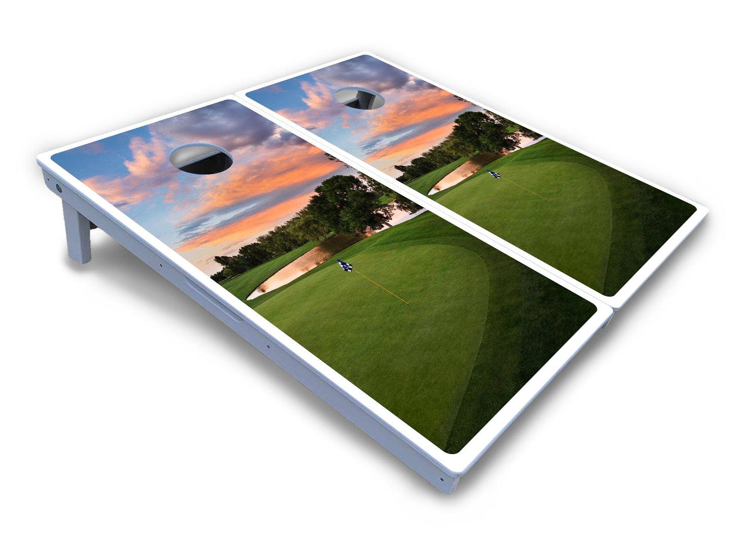 Golf Course Sunset Cornhole Boards - All Weather Series