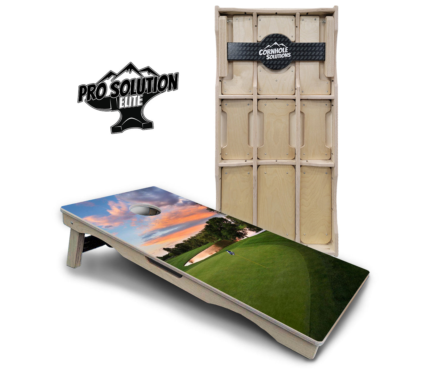 Golf Course Sunset Cornhole Boards - Pro Solution Elite Series