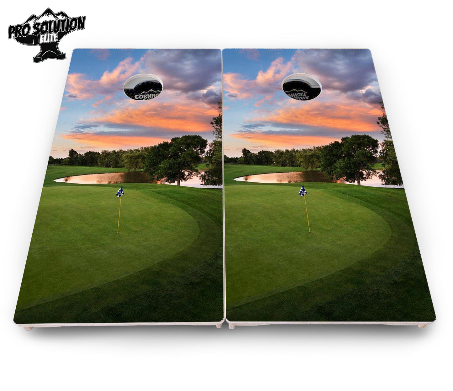 Golf Course Sunset Cornhole Boards - Pro Solution Elite Series