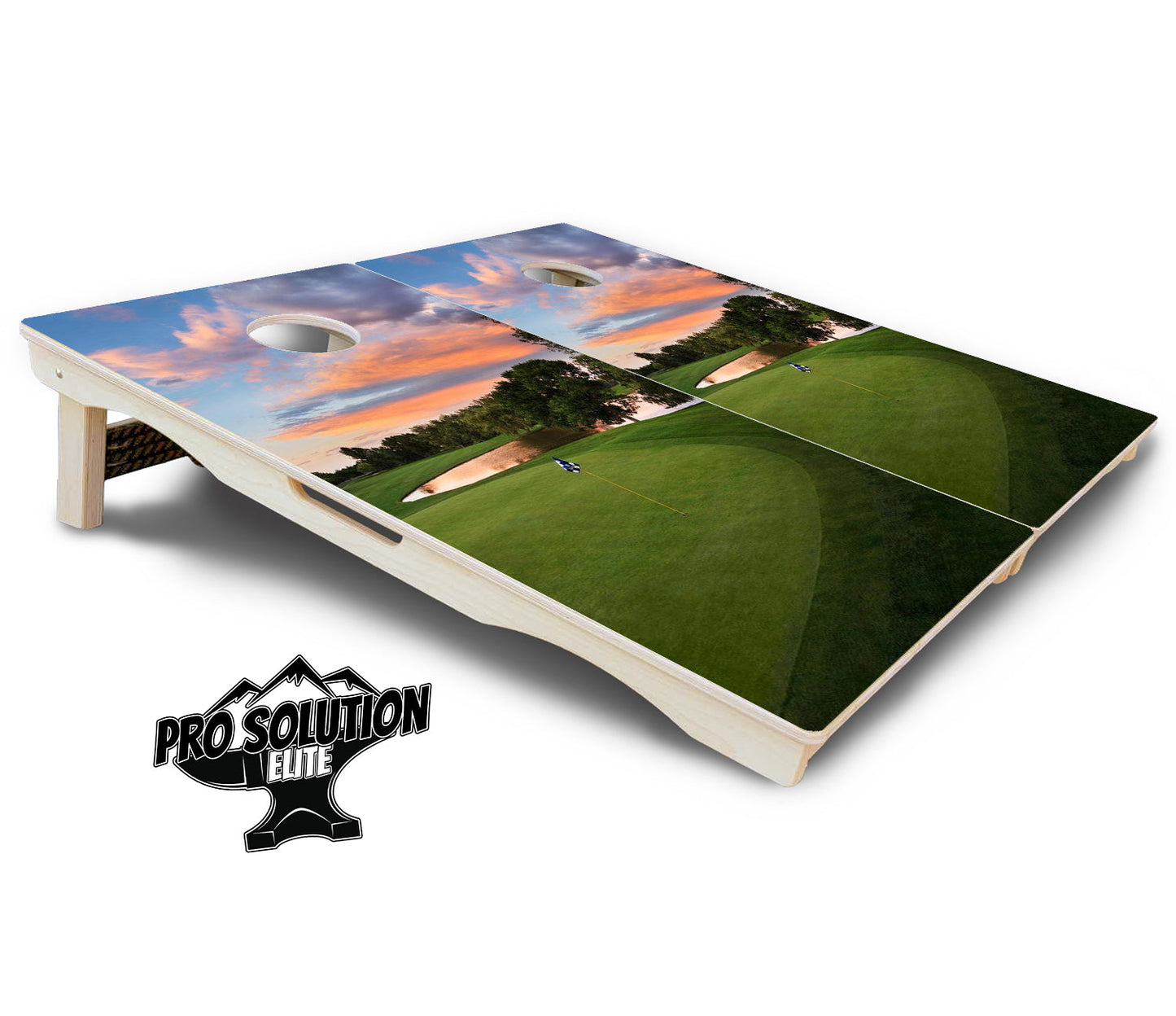 Golf Course Sunset Cornhole Boards - Pro Solution Elite Series