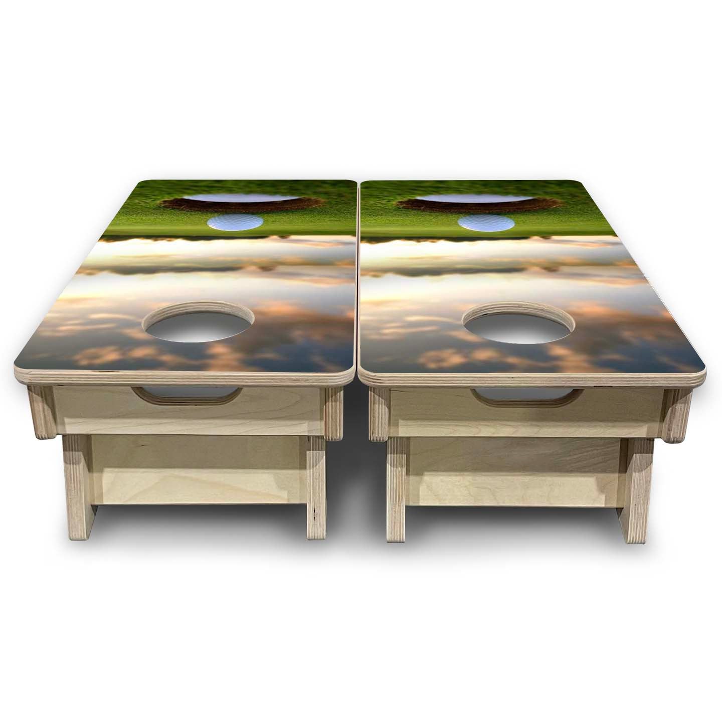 Mini Cornhole Boards - Golf Course Sunset