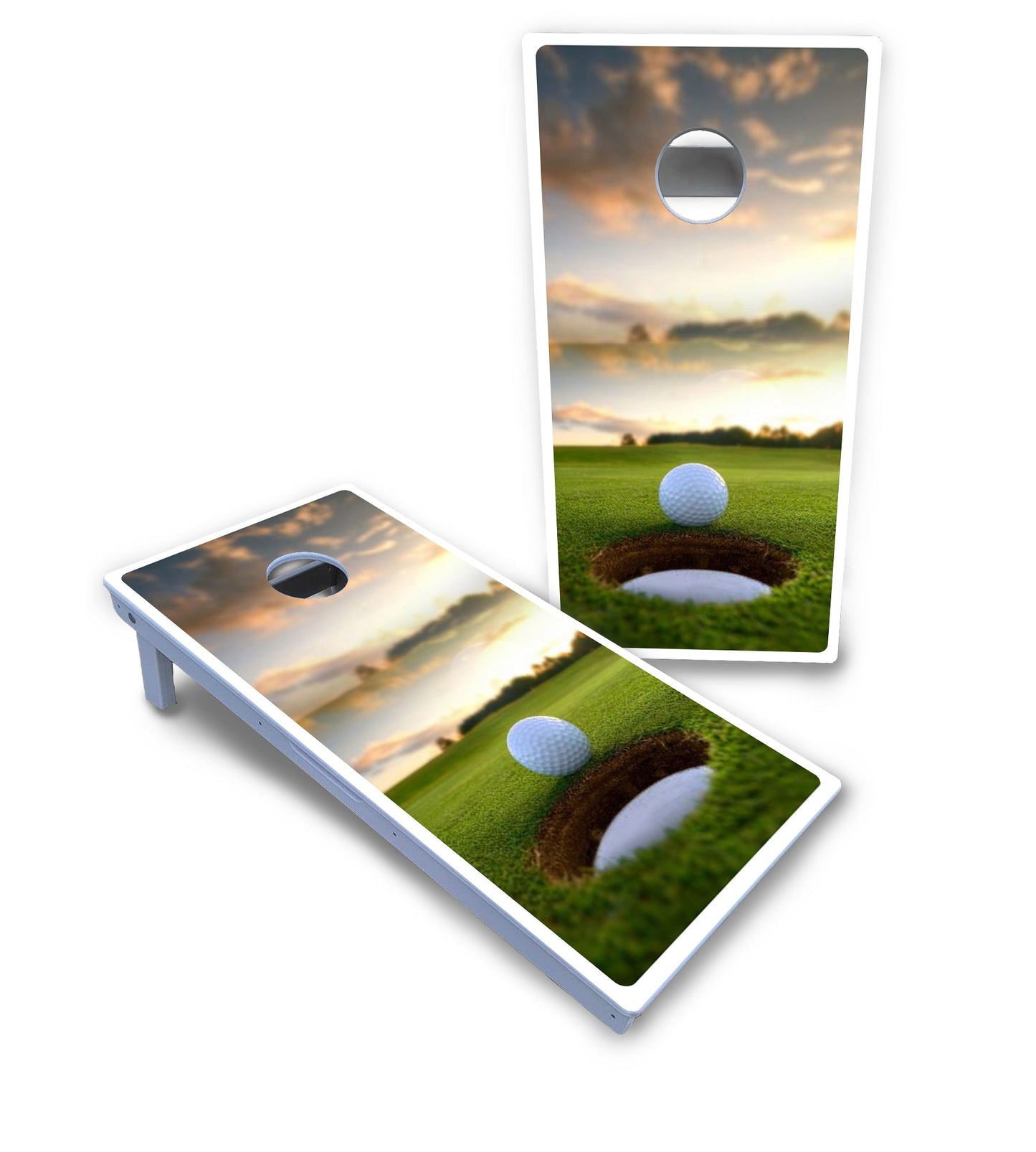 Golf Course Sunset Cornhole Boards - All Weather Series