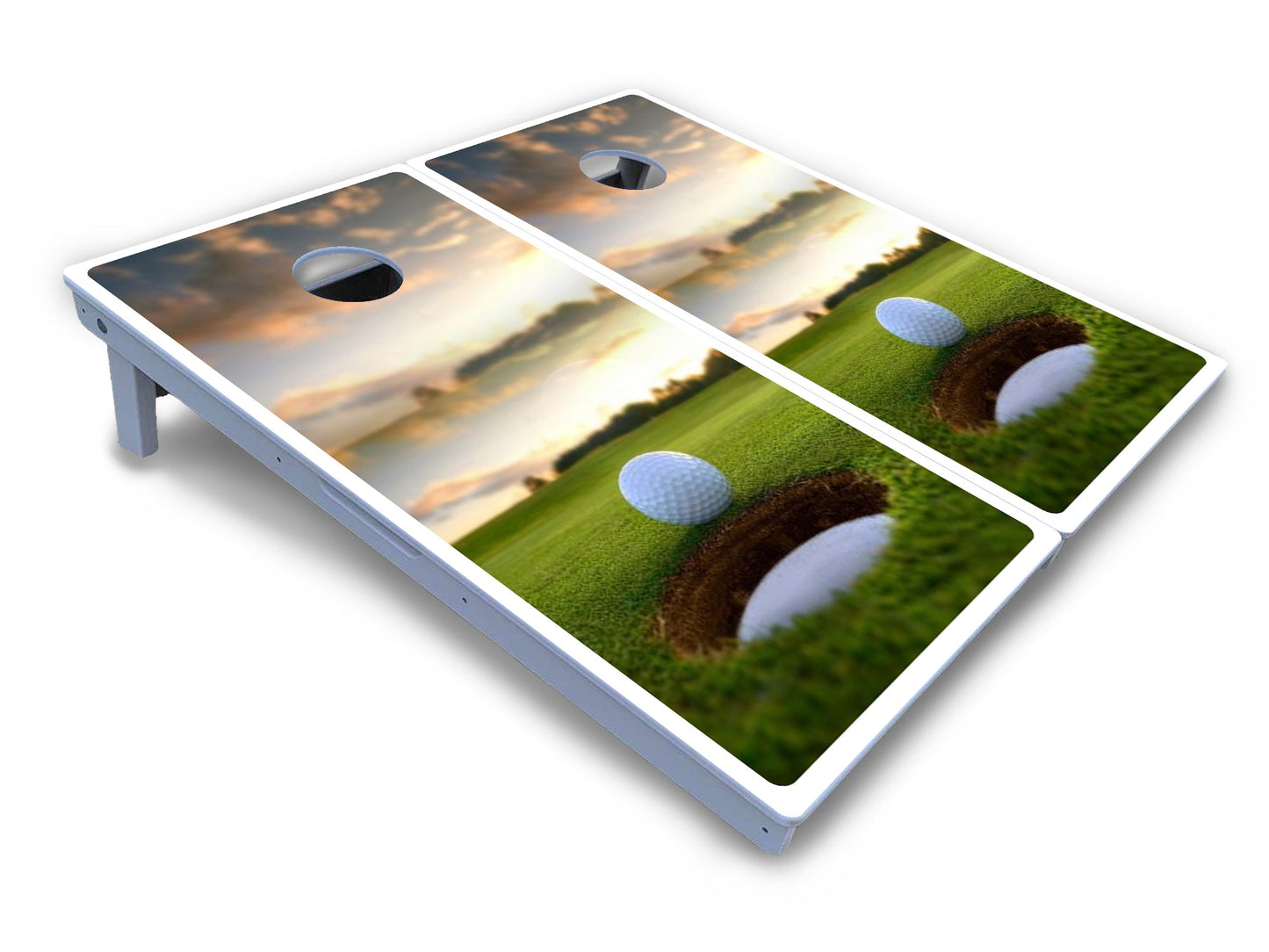 Golf Course Sunset Cornhole Boards - All Weather Series