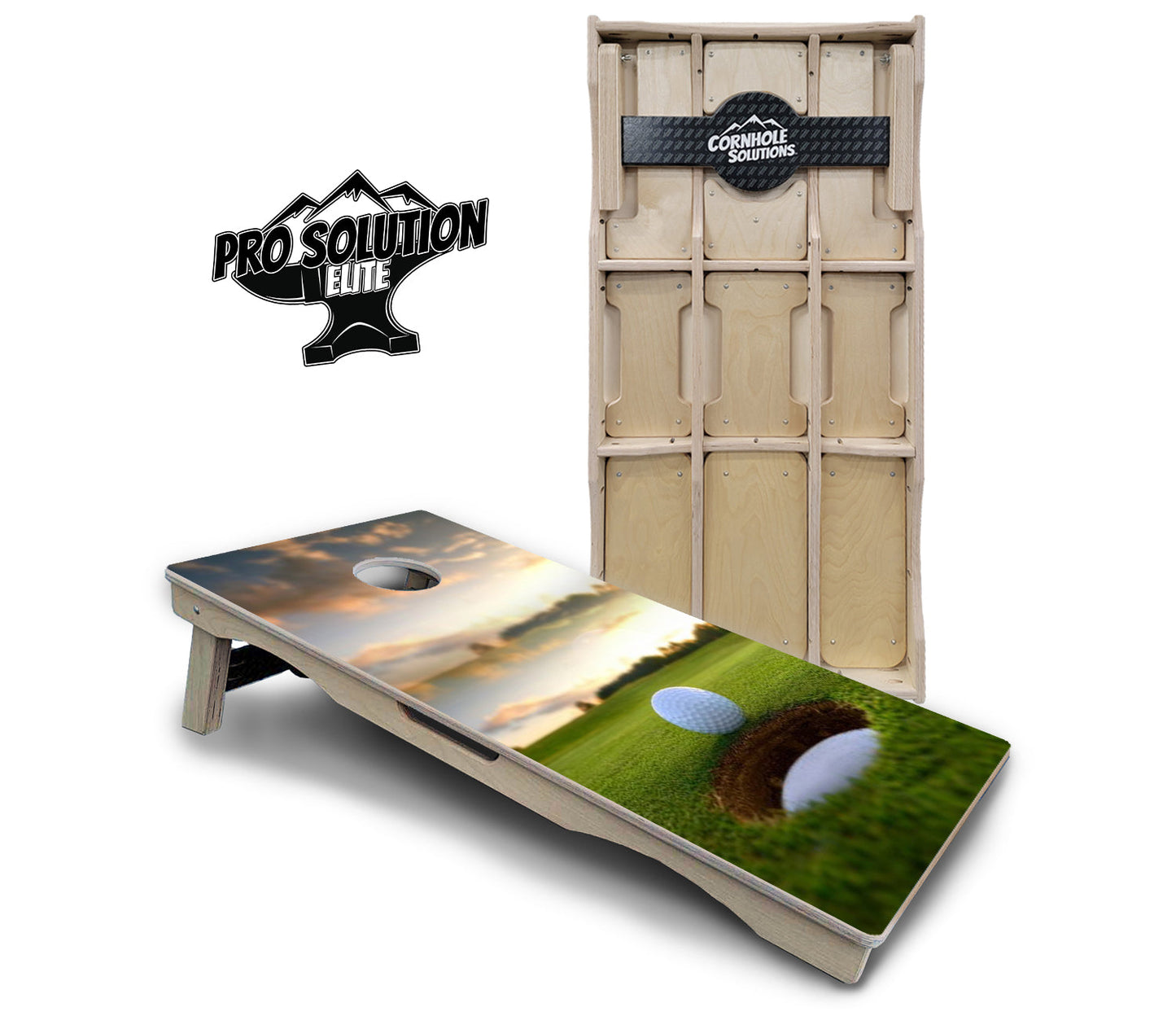 Golf Course Sunset Cornhole Boards - Pro Solution Elite Series