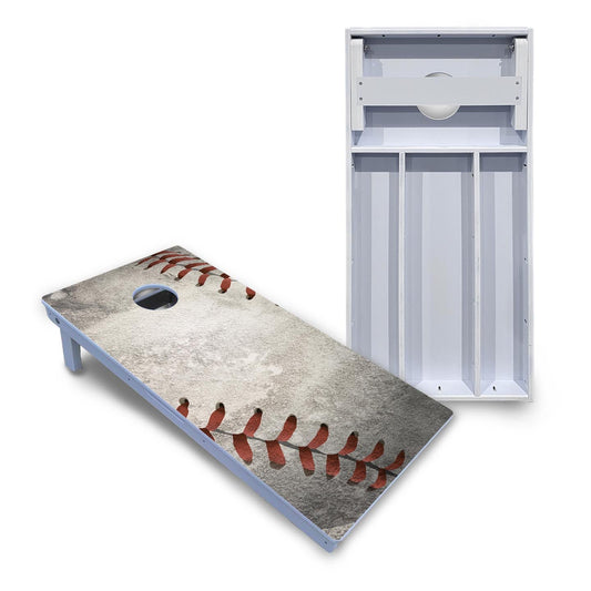 Worn Baseball & Glove Design Cornhole Boards - All Weather Series