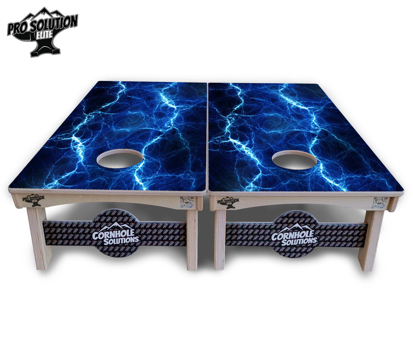 Blue & Green Lightning Cornhole Boards - Pro Solution Elite Series