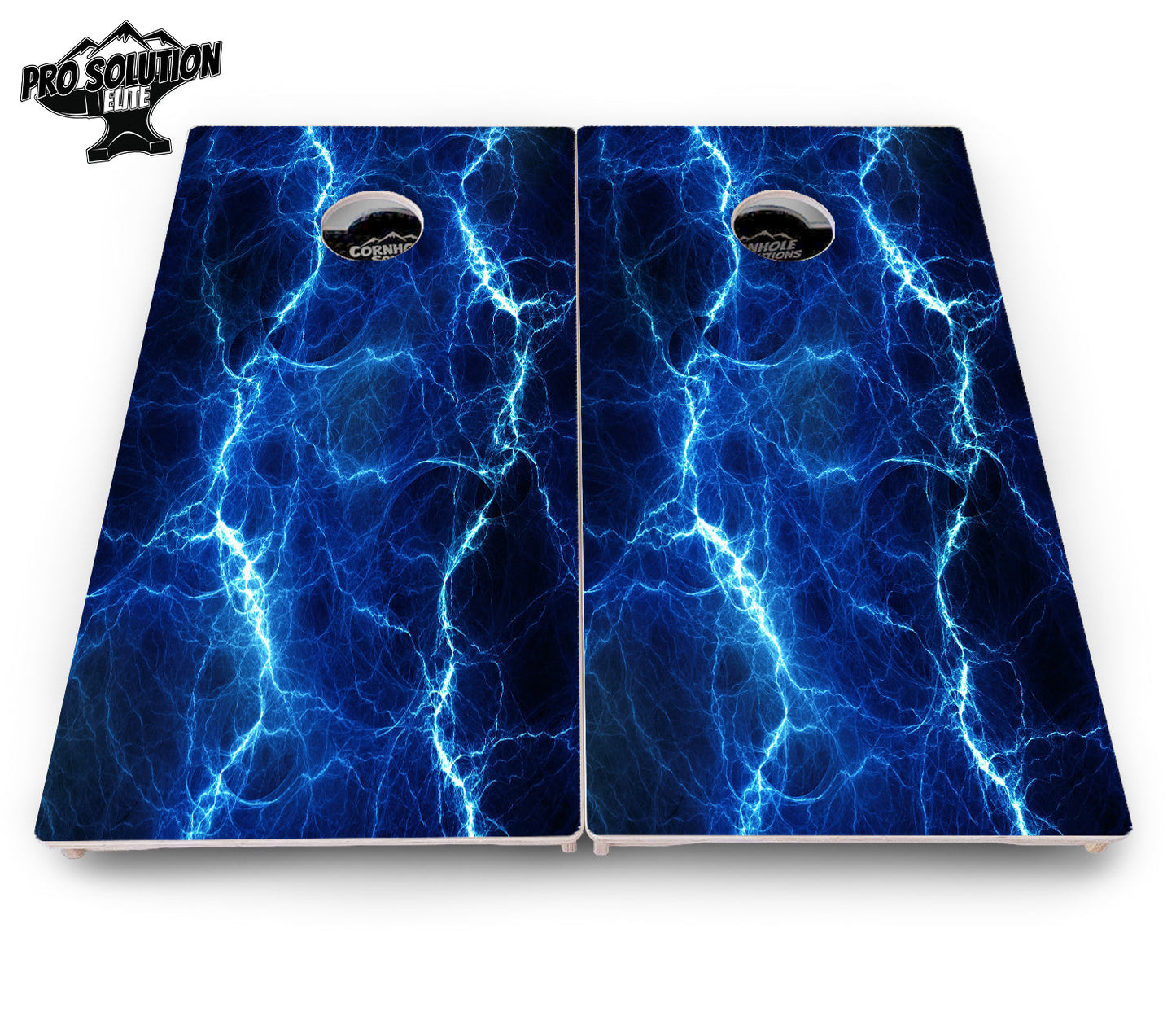 Blue & Green Lightning Cornhole Boards - Pro Solution Elite Series