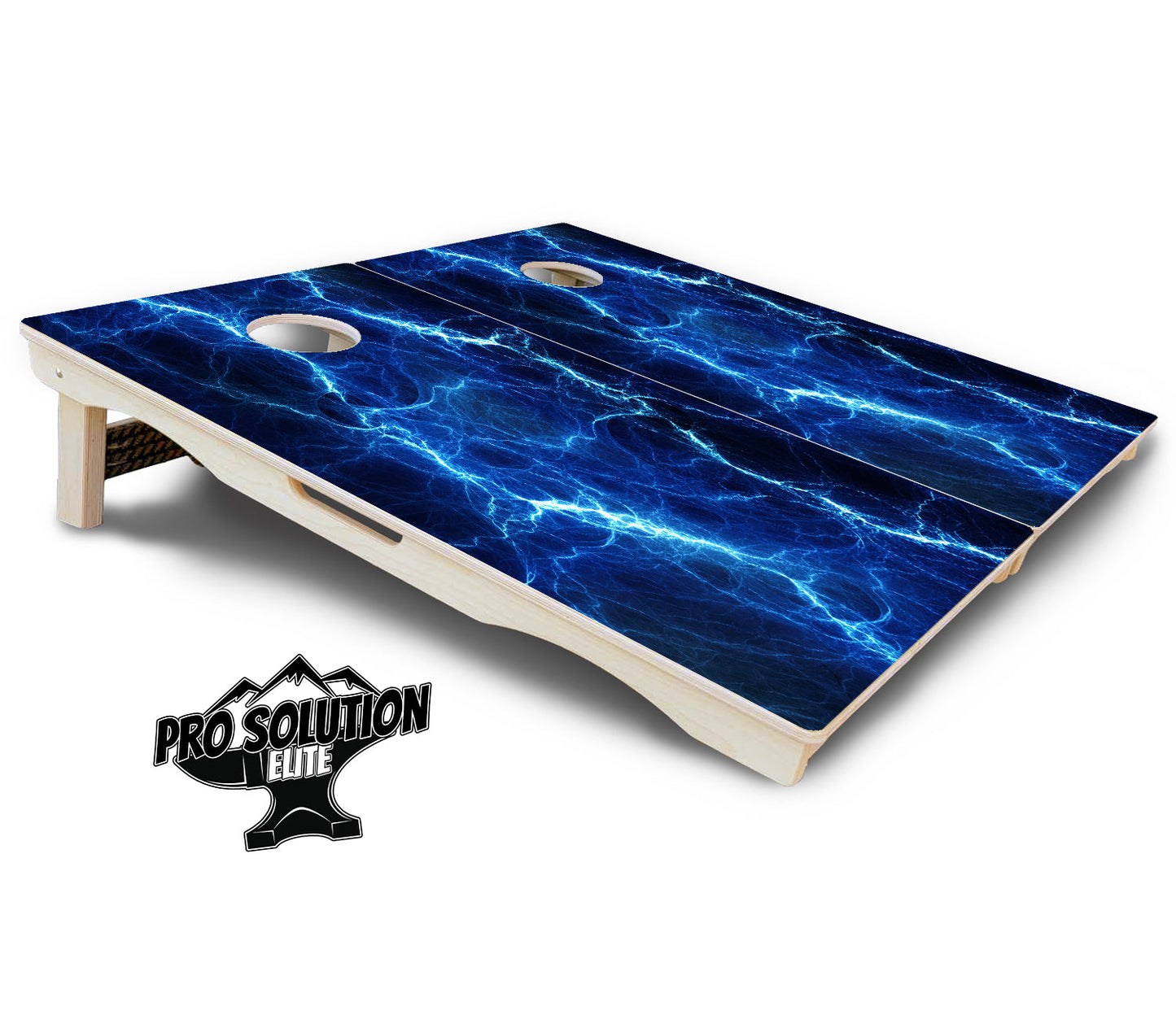Blue & Green Lightning Cornhole Boards - Pro Solution Elite Series