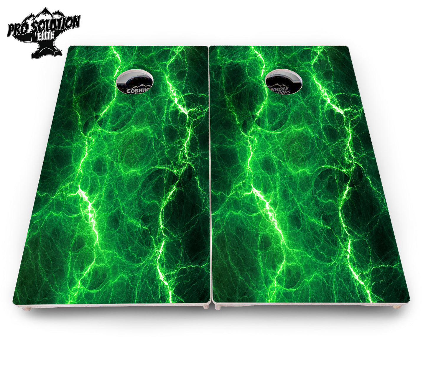 Blue & Green Lightning Cornhole Boards - Pro Solution Elite Series