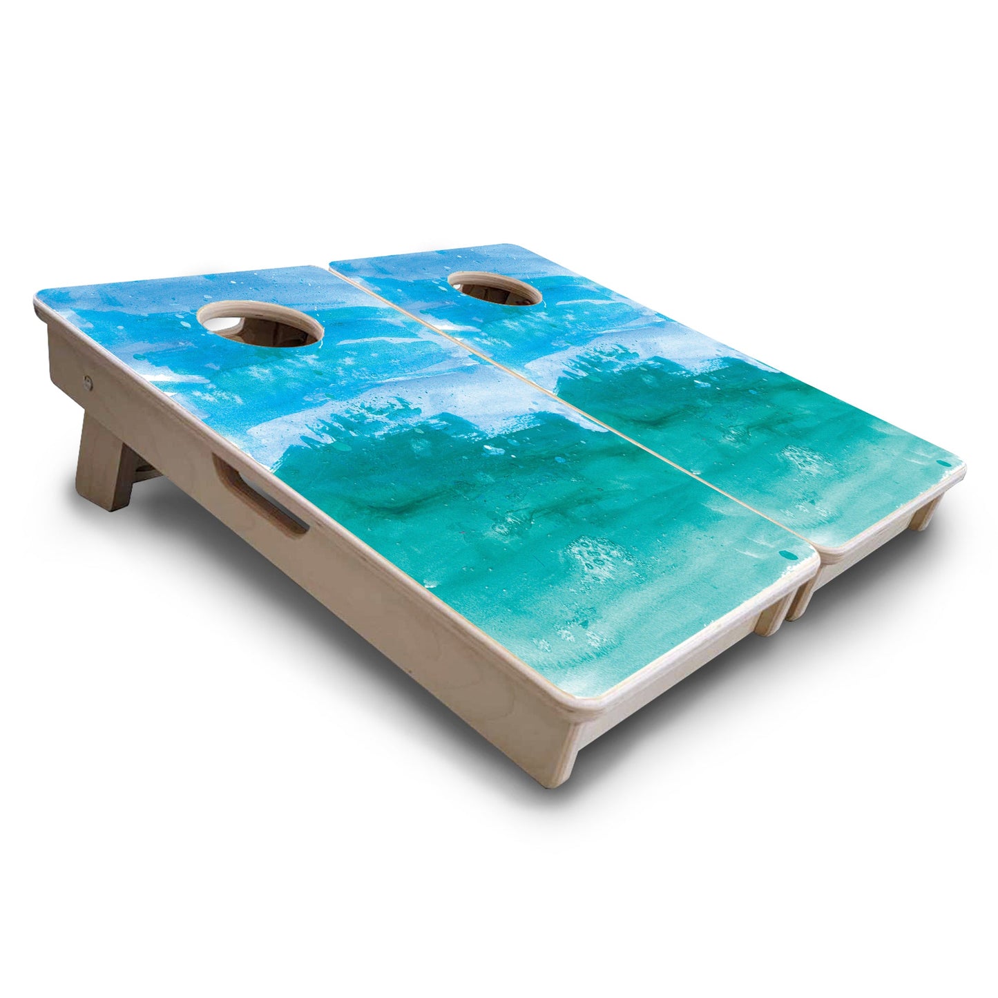 Mini Cornhole Boards - Blue Green Paint