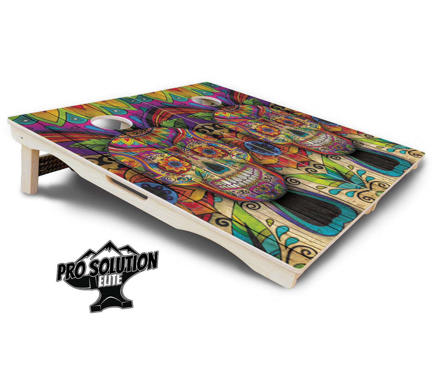 Sugar Skull Cornhole Boards - Pro Solution Elite Series - Colorful