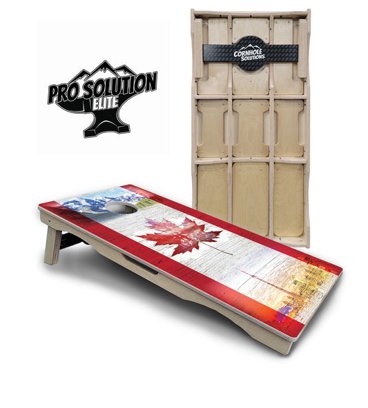 Canadian Mountain Scene Cornhole Boards - Pro Solution Elite Series