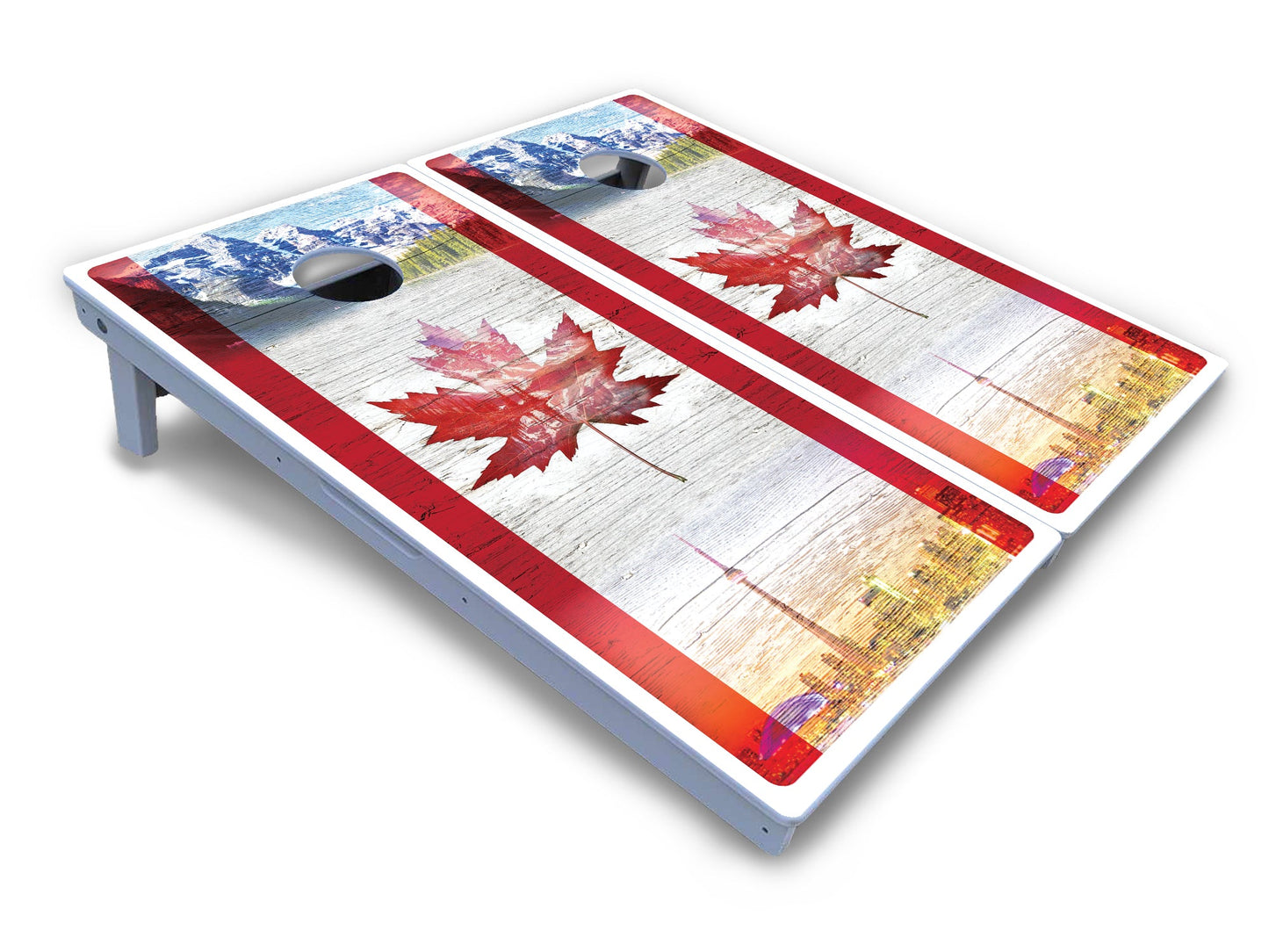 Cananda Mountain Scene Cornhole Boards - All Weather Series